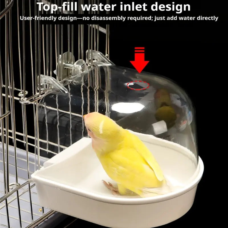 Large Transparent Bird Bath Box, Portable Durable PP Pet Bathtub, Waterproof Easy Carry Toy for Parrots and Finches, Bird Supplies
