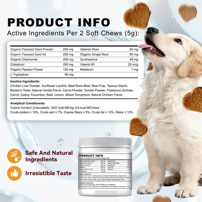 OURCARES Calming Bites for Dogs, Dog Composure & Calming Chews, Relief Soft Chew Pet Treats for Everyday Stress Support