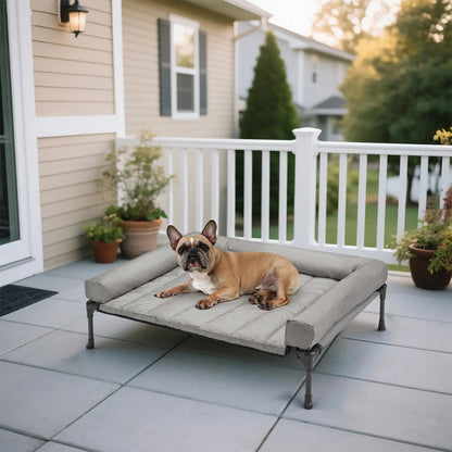 #Summervibes #Petlovers Veehoo Orthopedic Elevated Pet Bed – Joint Support & Anxiety Relief Calming Dog Couch with Soft Bolster Cushion | Healthy Deep Sleep, Breathable Mesh & Washable Cover