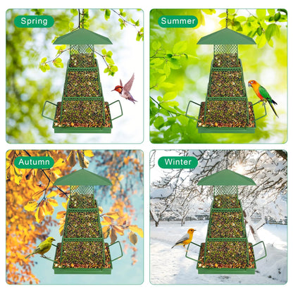 SVIDA Outdoor Hanging Bird Feeder, Retractable Large-Capacity Bird Feeder (4 Lb Capacity), Suitable for Goldfinch, Cardinal, Blue Jay, Squirrel-Proof, Waterproof Bird Feeder, Suitable for Gardens and Patios.