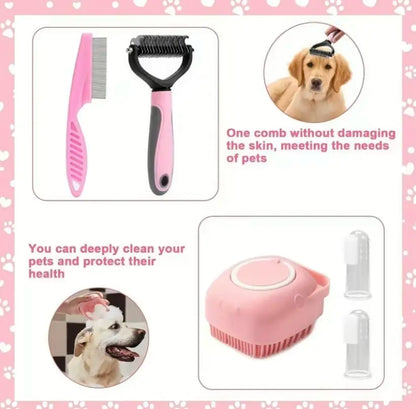 8-In-1 Pet Grooming Kit - Dog & Cat Brush Set with Dematting Comb, Slicker Brush, Nail Clipper & Trimmer - Removes Tangles, Shedding Hair, Dirt & Mats,Your Pet’S Coat Tangle-Free & Shiny, Stress-Free Dog Cat Grooming,Pet Products, Cat Stuff, Dog Stuff, D