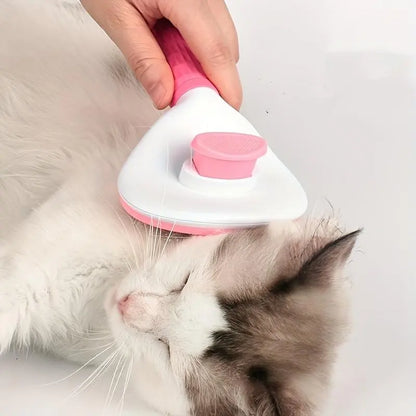 Pet Hair Removal Comb, 1 Count Pet Grooming Brush, One-Click Cleaning Pet Hair Remover, Dog & Cat Grooming Supplies, Dog & Cat Accessories, Groomer Tools