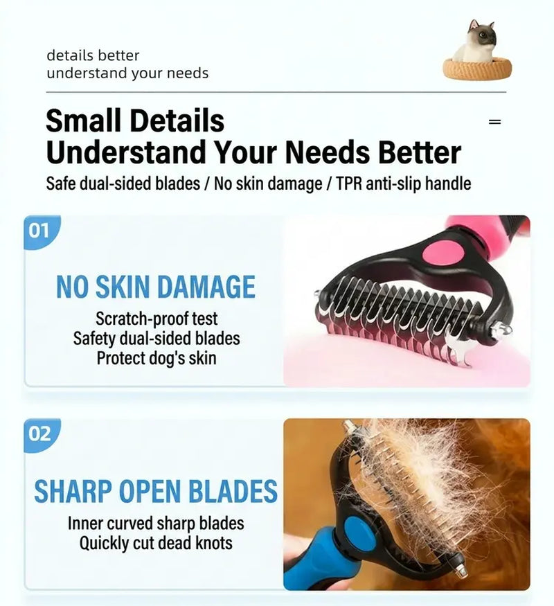 #Summervibes #Petlovers Pain-Free Dematting Undercoat Rake for Pets, Double-Sided Shedding Brush, Effective Tangles Remover Tool for Dogs & Cat Comb , Reduces Loose Hair & Mats Easily