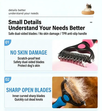 #Summervibes #Petlovers Pain-Free Dematting Undercoat Rake for Pets, Double-Sided Shedding Brush, Effective Tangles Remover Tool for Dogs & Cat Comb , Reduces Loose Hair & Mats Easily