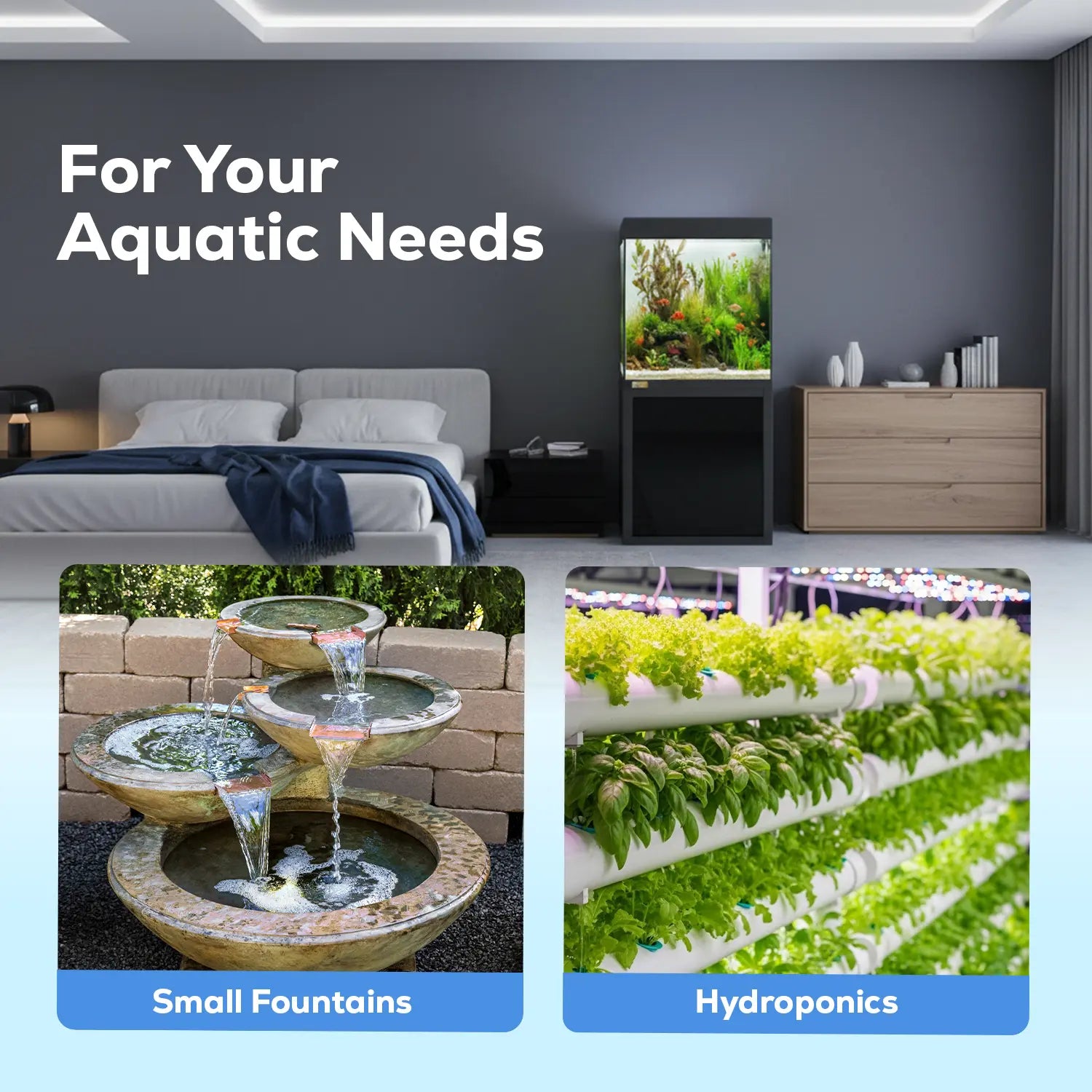 133 GPH Submersible Pump Powerhead Compact Efficient Water Pump for Fountains Aquariums Hydroponics 6.5W Quiet Operation Multi-Purpose Use Adjustable Flow Rate Tool-Free Maintenance