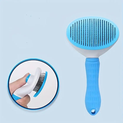 Pet Hair Removal Comb, 1 Count Pet Grooming Brush, One-Click Cleaning Pet Hair Remover, Dog & Cat Grooming Supplies, Dog & Cat Accessories, Groomer Tools