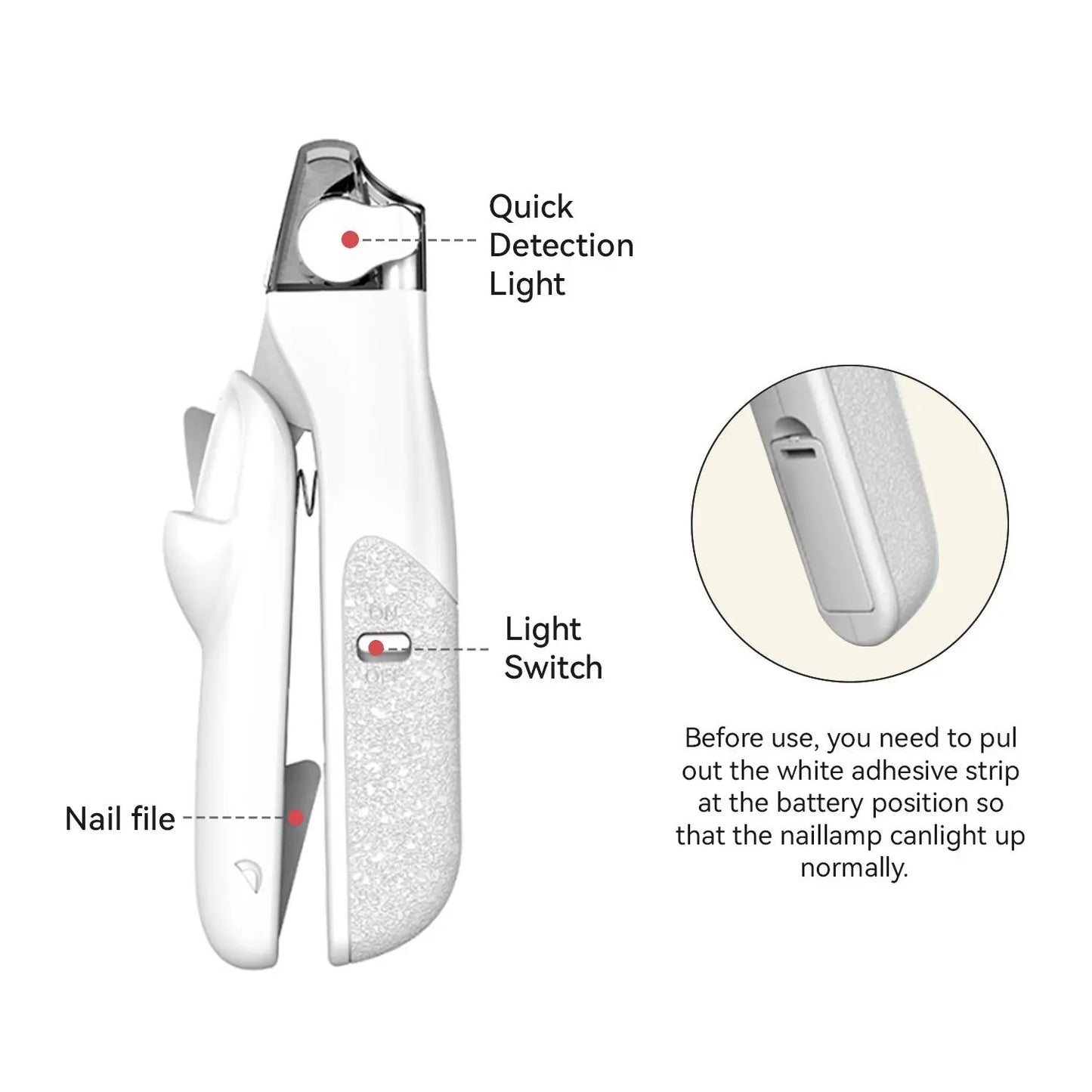 2 in 1 Pet Nail Clipper, with LED Light for Pet with the Light Nails,Precise Cat & Dog Nail Trimmer for Safe Summervibes