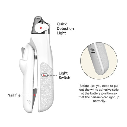 2 in 1 Pet Nail Clipper, with LED Light for Pet with the Light Nails,Precise Cat & Dog Nail Trimmer for Safe Summervibes