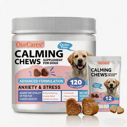 OURCARES Calming Bites for Dogs, Dog Composure & Calming Chews, Relief Soft Chew Pet Treats for Everyday Stress Support