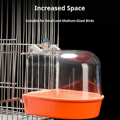 Large Transparent Bird Bath Box, Portable Durable PP Pet Bathtub, Waterproof Easy Carry Toy for Parrots and Finches, Bird Supplies