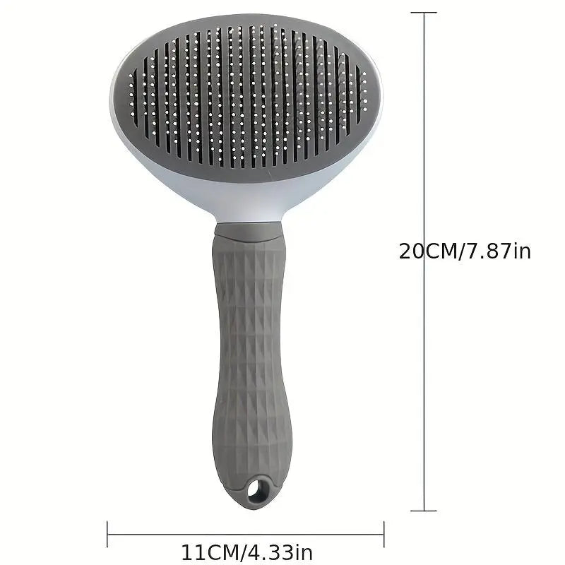 Pet Hair Removal Comb, 1 Count Pet Grooming Brush, One-Click Cleaning Pet Hair Remover, Dog & Cat Grooming Supplies, Dog & Cat Accessories, Groomer Tools