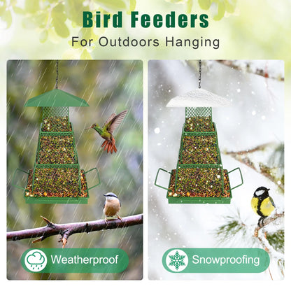SVIDA Outdoor Hanging Bird Feeder, Retractable Large-Capacity Bird Feeder (4 Lb Capacity), Suitable for Goldfinch, Cardinal, Blue Jay, Squirrel-Proof, Waterproof Bird Feeder, Suitable for Gardens and Patios.