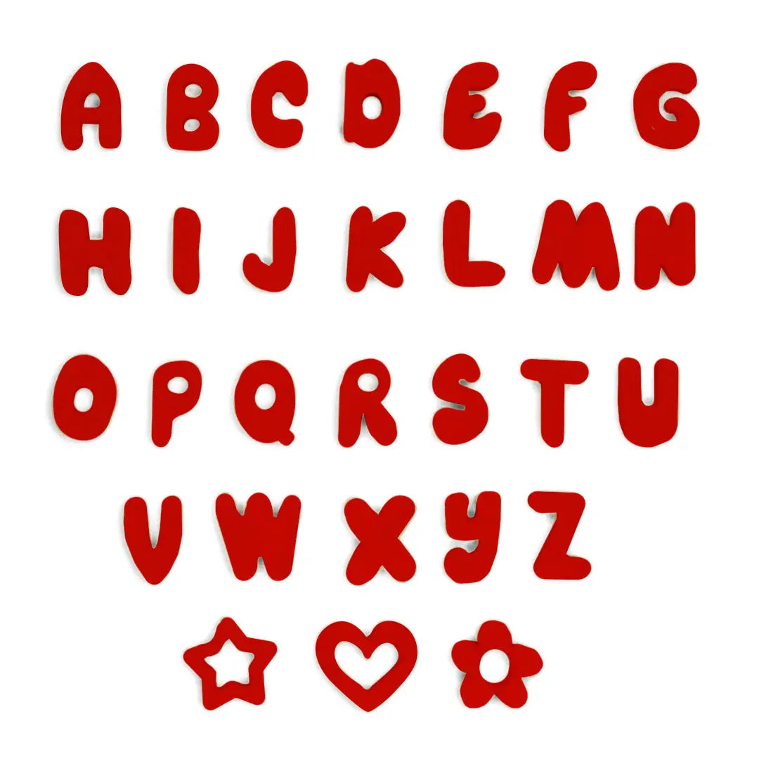 Silicone Dog Charms | Letters & Symbols for Personalized Dog Collars and Leashes - Cherry Red