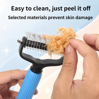 Universal Double-Sided Stainless Steel Pet Detangling Comb, Practical Dog Grooming Tool for Daily Coat Care, Effectively Removes Loose Hair and Shedding Fur, Easy to Use Essential Accessory for All Breeds of Dogs at Home