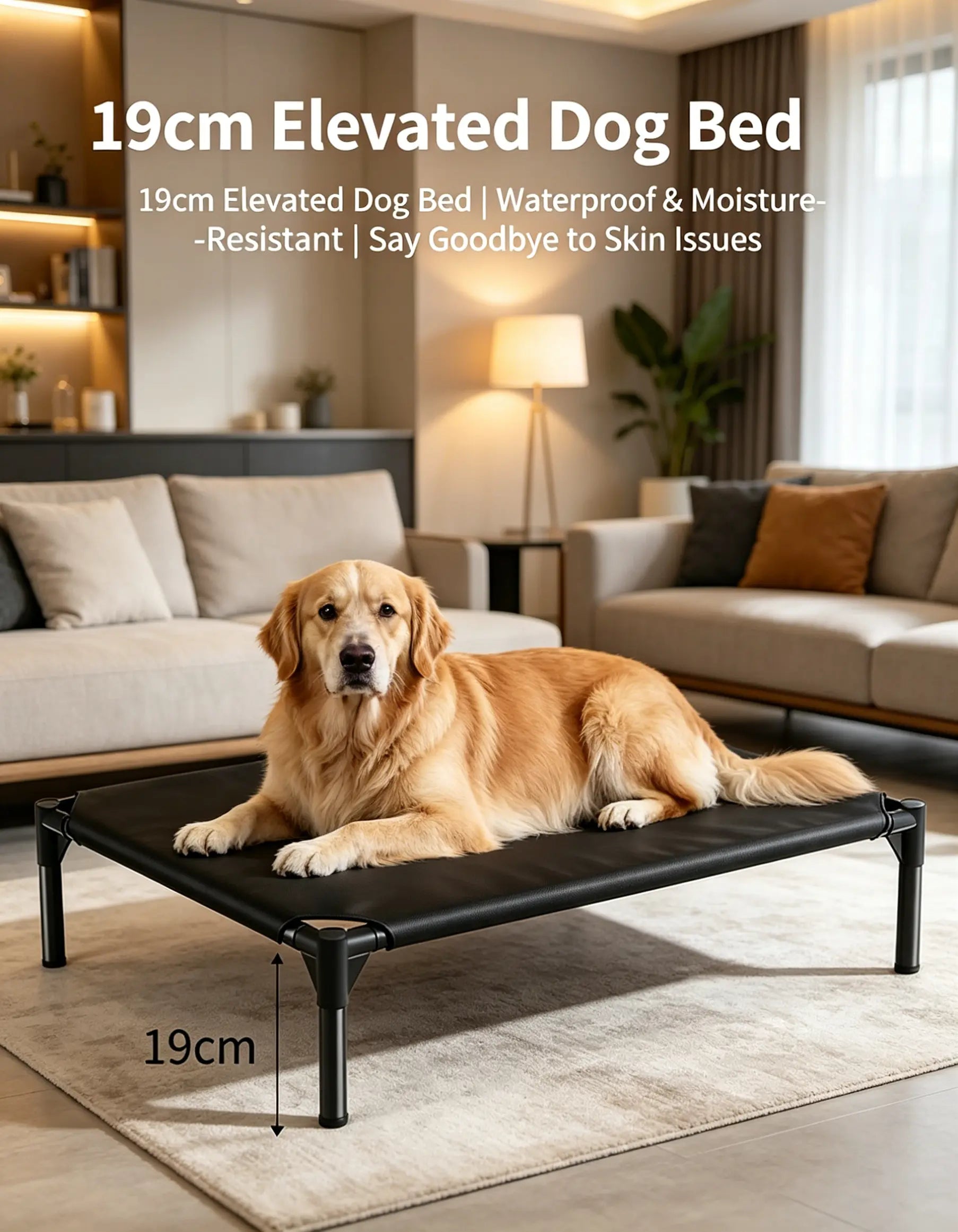 Elevated Dog Bed for Large Dogs, Portable Raised Dog Cot with Breathable Mesh, Supports up to 90Lbs, Foldable Elevated Pet Bed for Indoor & Outdoor Use Belgian Malinois,Summervibes