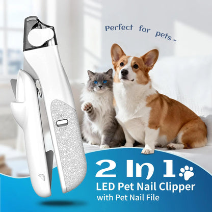2 in 1 Pet Nail Clipper, with LED Light for Pet with the Light Nails,Precise Cat & Dog Nail Trimmer for Safe Summervibes