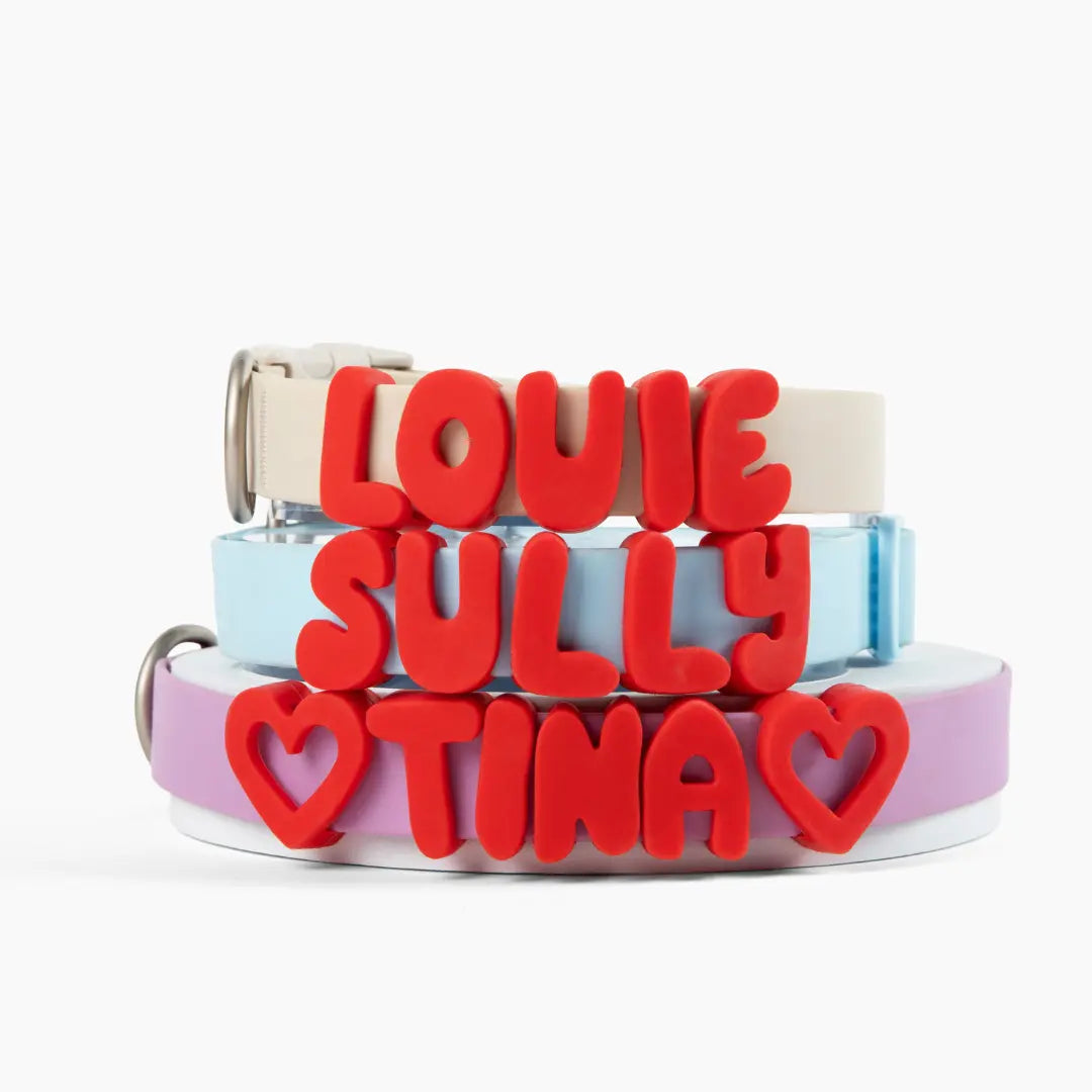 Silicone Dog Charms | Letters & Symbols for Personalized Dog Collars and Leashes - Cherry Red