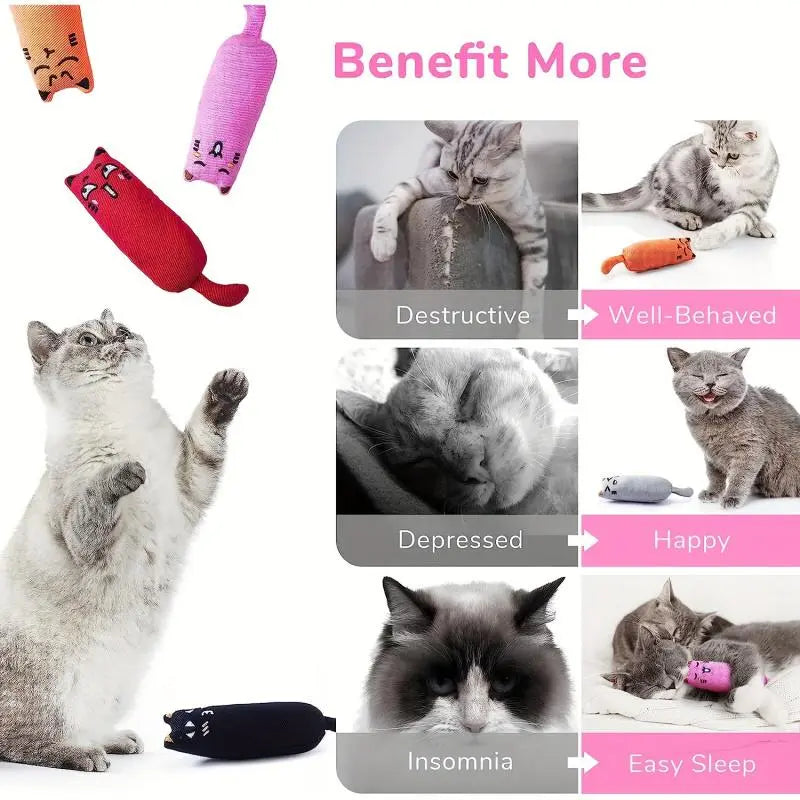 Random Color Catnip Toy, Durable Chew & Teaser Toy for Cats, Interactive Indoor Cat Teething & Scratch Toy