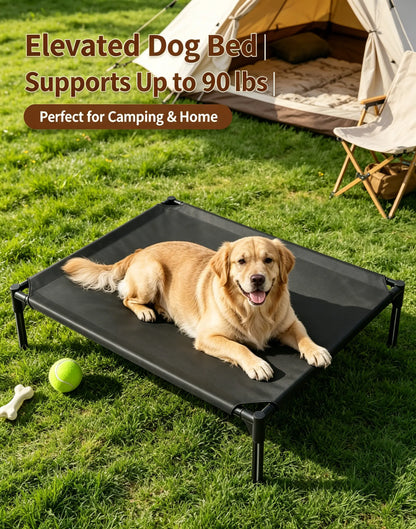 Elevated Dog Bed for Large Dogs, Portable Raised Dog Cot with Breathable Mesh, Supports up to 90Lbs, Foldable Elevated Pet Bed for Indoor & Outdoor Use Belgian Malinois,Summervibes