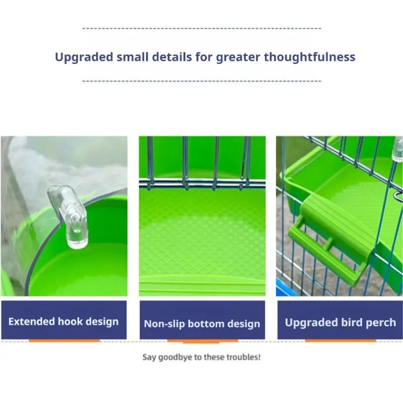 Large Transparent Bird Bath Box, Portable Durable PP Pet Bathtub, Waterproof Easy Carry Toy for Parrots and Finches, Bird Supplies