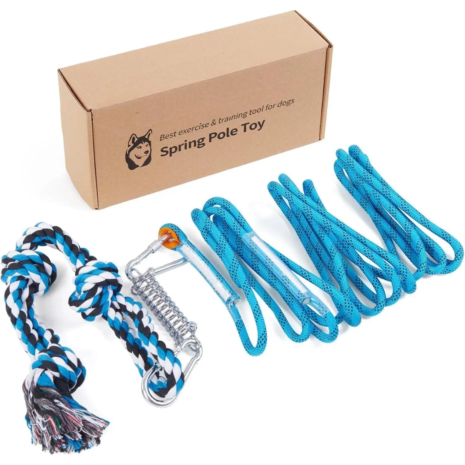 Spring Pole Rope Toys - Tug of War for Pitbull Medium to Large Dogs, Indoor Outdoor Use Bungee Exercise Ropes Builder Interactive Toys (Door Style)