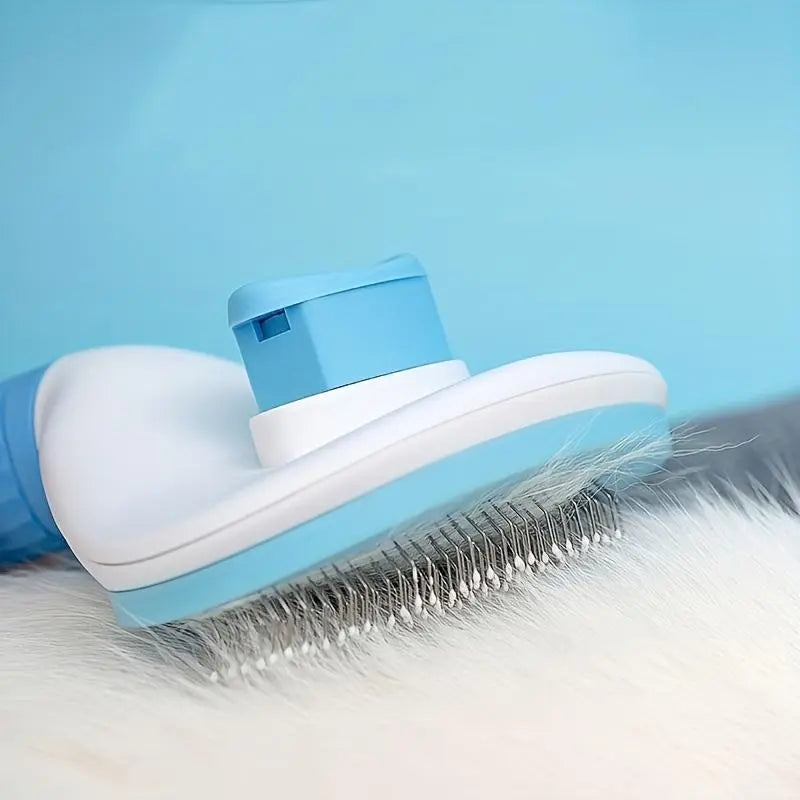 Pet Hair Removal Comb, 1 Count Pet Grooming Brush, One-Click Cleaning Pet Hair Remover, Dog & Cat Grooming Supplies, Dog & Cat Accessories, Groomer Tools