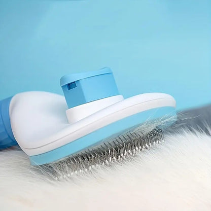 Pet Hair Removal Comb, 1 Count Pet Grooming Brush, One-Click Cleaning Pet Hair Remover, Dog & Cat Grooming Supplies, Dog & Cat Accessories, Groomer Tools