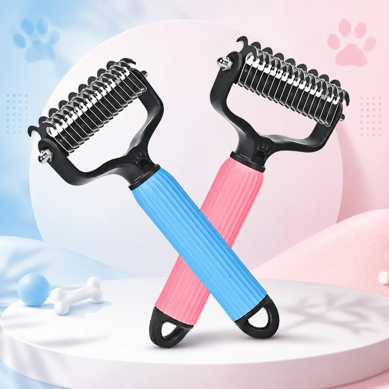 Universal Double-Sided Stainless Steel Pet Detangling Comb, Practical Dog Grooming Tool for Daily Coat Care, Effectively Removes Loose Hair and Shedding Fur, Easy to Use Essential Accessory for All Breeds of Dogs at Home