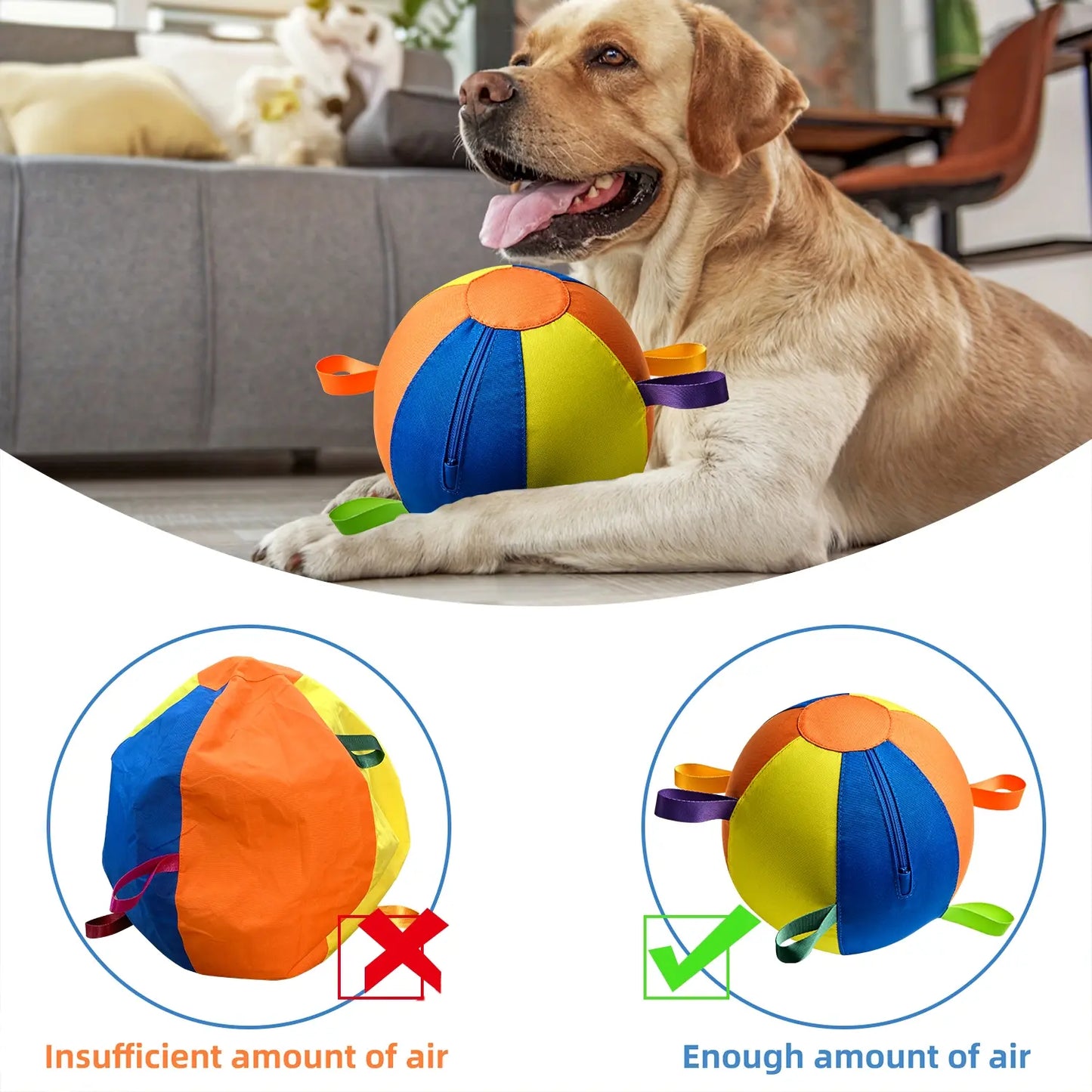 Pet Dog Toy Inflatable Ball Pattern, Interactive Pet Toy, Dog Training Play Ball, Durable Chew, Suitable for Large Medium Small Dogs