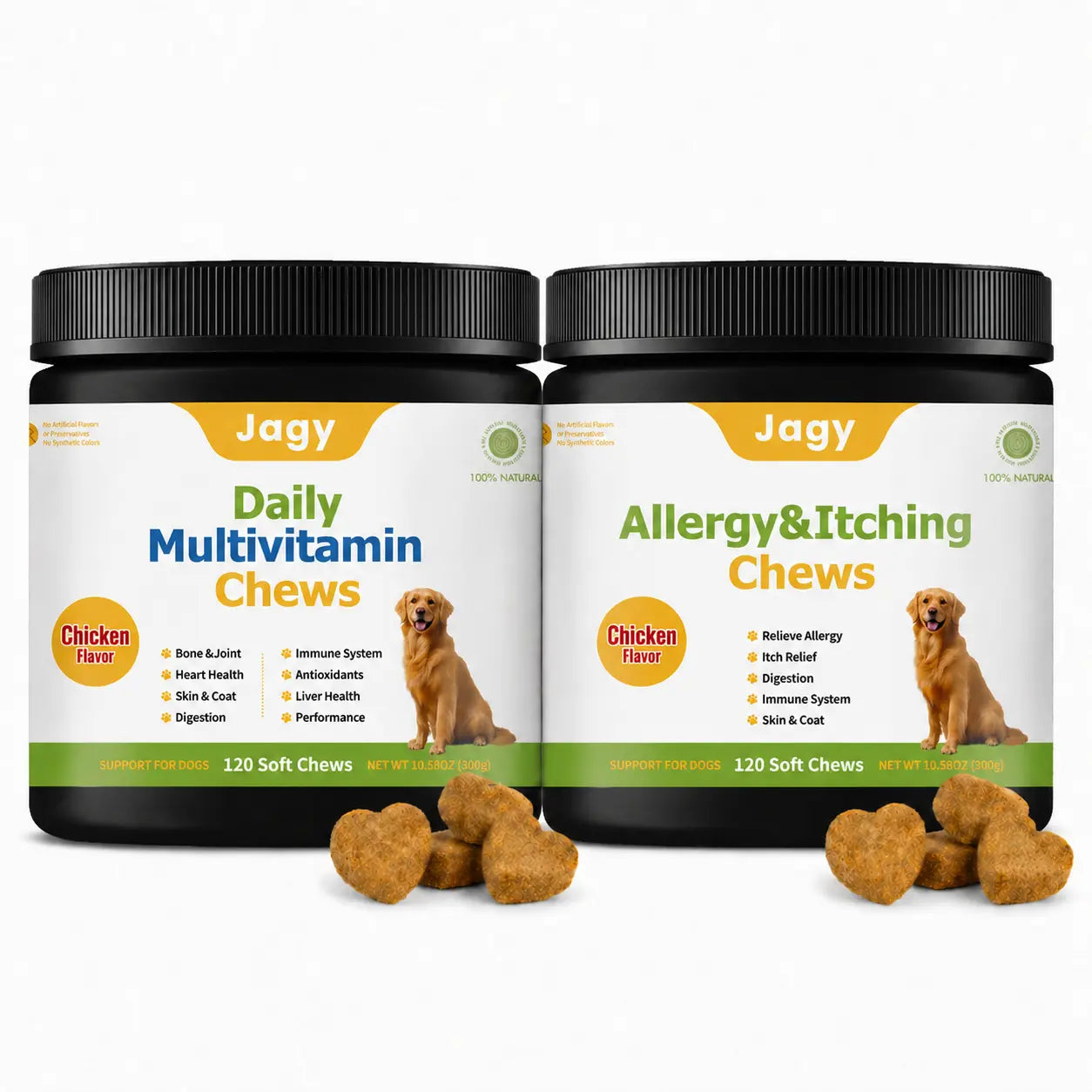 Jagy Omega-3 Allergy Relief Chews for Dogs - 120 Naturalsoft Chews Fish Oil Treats for Itchy Skin, Hot Spots & Shedding Advanced Skin & Coat Vitamins with Soothingsupport for Healthy Pet Skin & Coat,#Summervibes #Petlovers