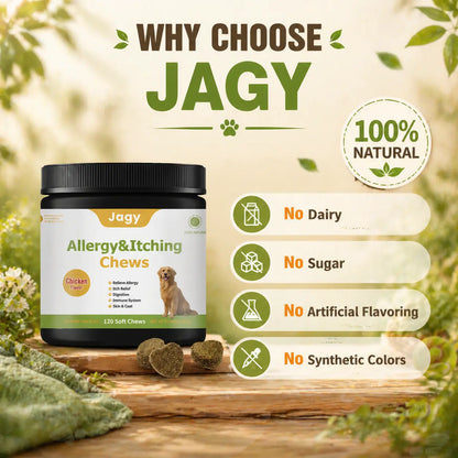 Jagy Omega-3 Allergy Relief Chews for Dogs - 120 Naturalsoft Chews Fish Oil Treats for Itchy Skin, Hot Spots & Shedding Advanced Skin & Coat Vitamins with Soothingsupport for Healthy Pet Skin & Coat,#Summervibes #Petlovers