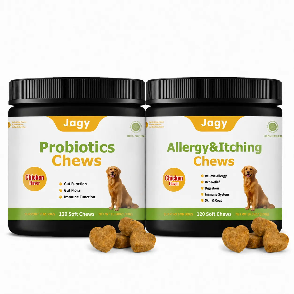 Jagy Omega-3 Allergy Relief Chews for Dogs - 120 Naturalsoft Chews Fish Oil Treats for Itchy Skin, Hot Spots & Shedding Advanced Skin & Coat Vitamins with Soothingsupport for Healthy Pet Skin & Coat,#Summervibes #Petlovers