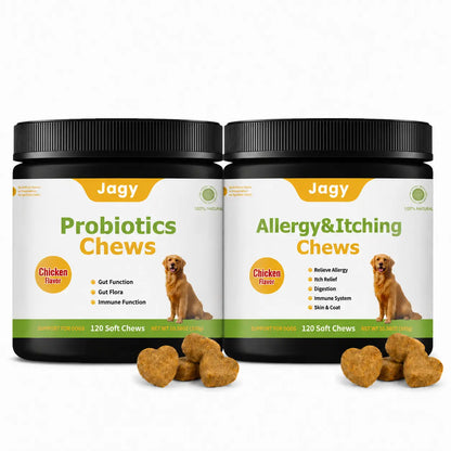 Jagy Omega-3 Allergy Relief Chews for Dogs - 120 Naturalsoft Chews Fish Oil Treats for Itchy Skin, Hot Spots & Shedding Advanced Skin & Coat Vitamins with Soothingsupport for Healthy Pet Skin & Coat,#Summervibes #Petlovers