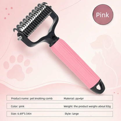 Universal Double-Sided Stainless Steel Pet Detangling Comb, Practical Dog Grooming Tool for Daily Coat Care, Effectively Removes Loose Hair and Shedding Fur, Easy to Use Essential Accessory for All Breeds of Dogs at Home