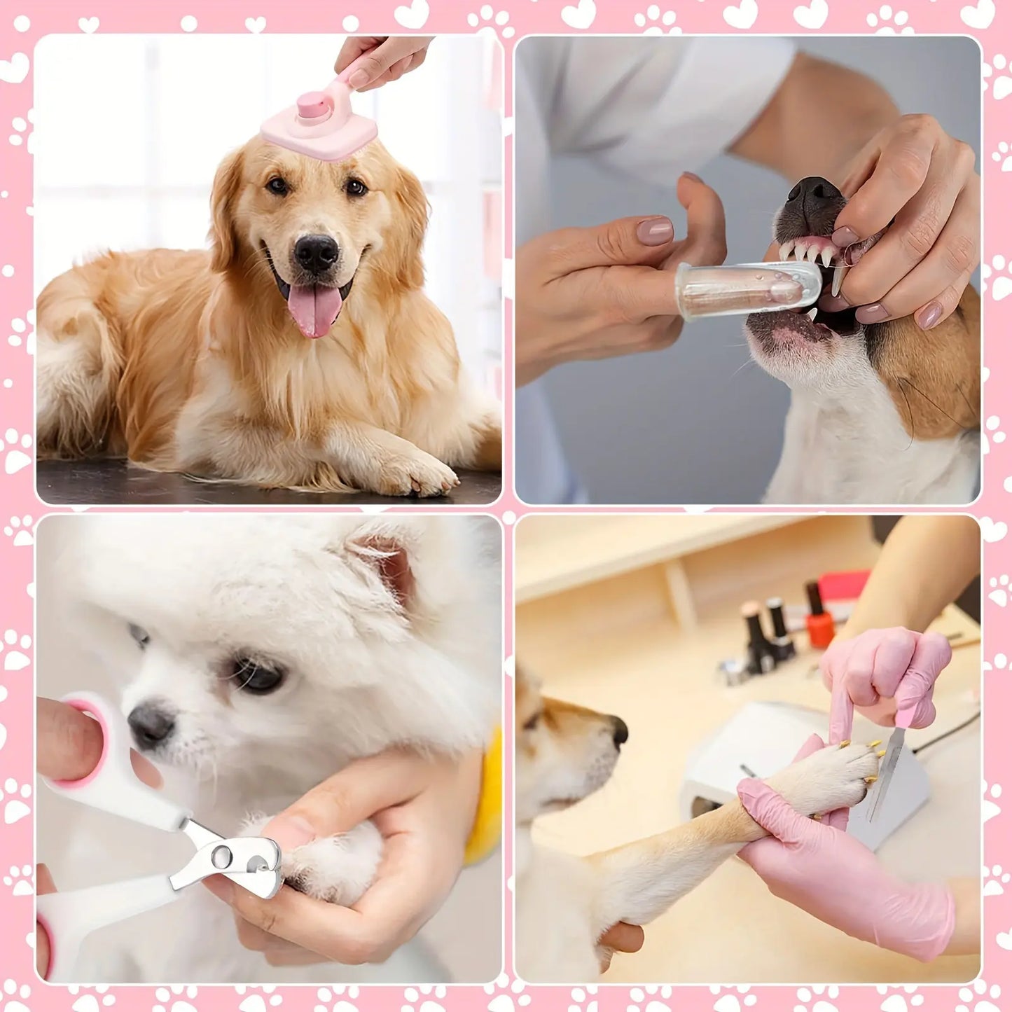 8-In-1 Pet Grooming Kit - Dog & Cat Brush Set with Dematting Comb, Slicker Brush, Nail Clipper & Trimmer - Removes Tangles, Shedding Hair, Dirt & Mats,Your Pet’S Coat Tangle-Free & Shiny, Stress-Free Dog Cat Grooming,Pet Products, Cat Stuff, Dog Stuff, D