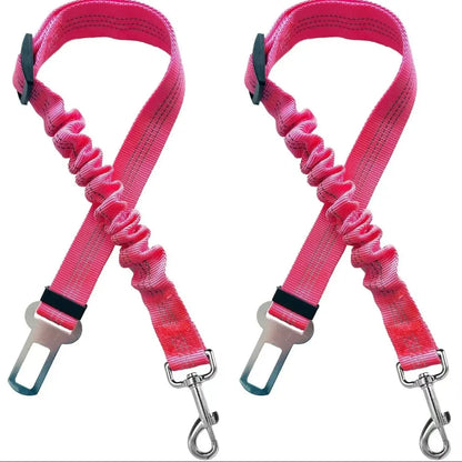 2-Pack Pet Dog & Cat Seat Belts for Cars, Adjustable Safety Leash/Harness Compatible with Vehicle Headrests