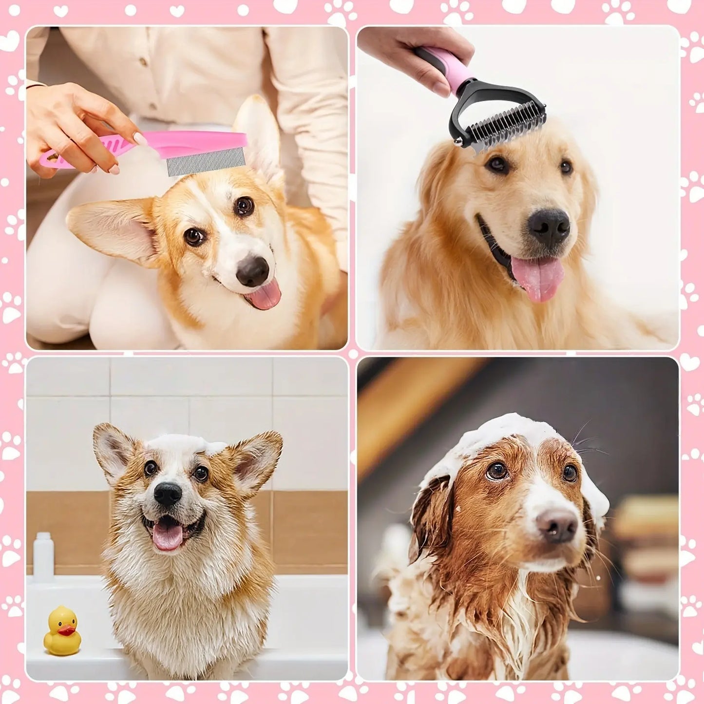 8-In-1 Pet Grooming Kit - Dog & Cat Brush Set with Dematting Comb, Slicker Brush, Nail Clipper & Trimmer - Removes Tangles, Shedding Hair, Dirt & Mats,Your Pet’S Coat Tangle-Free & Shiny, Stress-Free Dog Cat Grooming,Pet Products, Cat Stuff, Dog Stuff, D