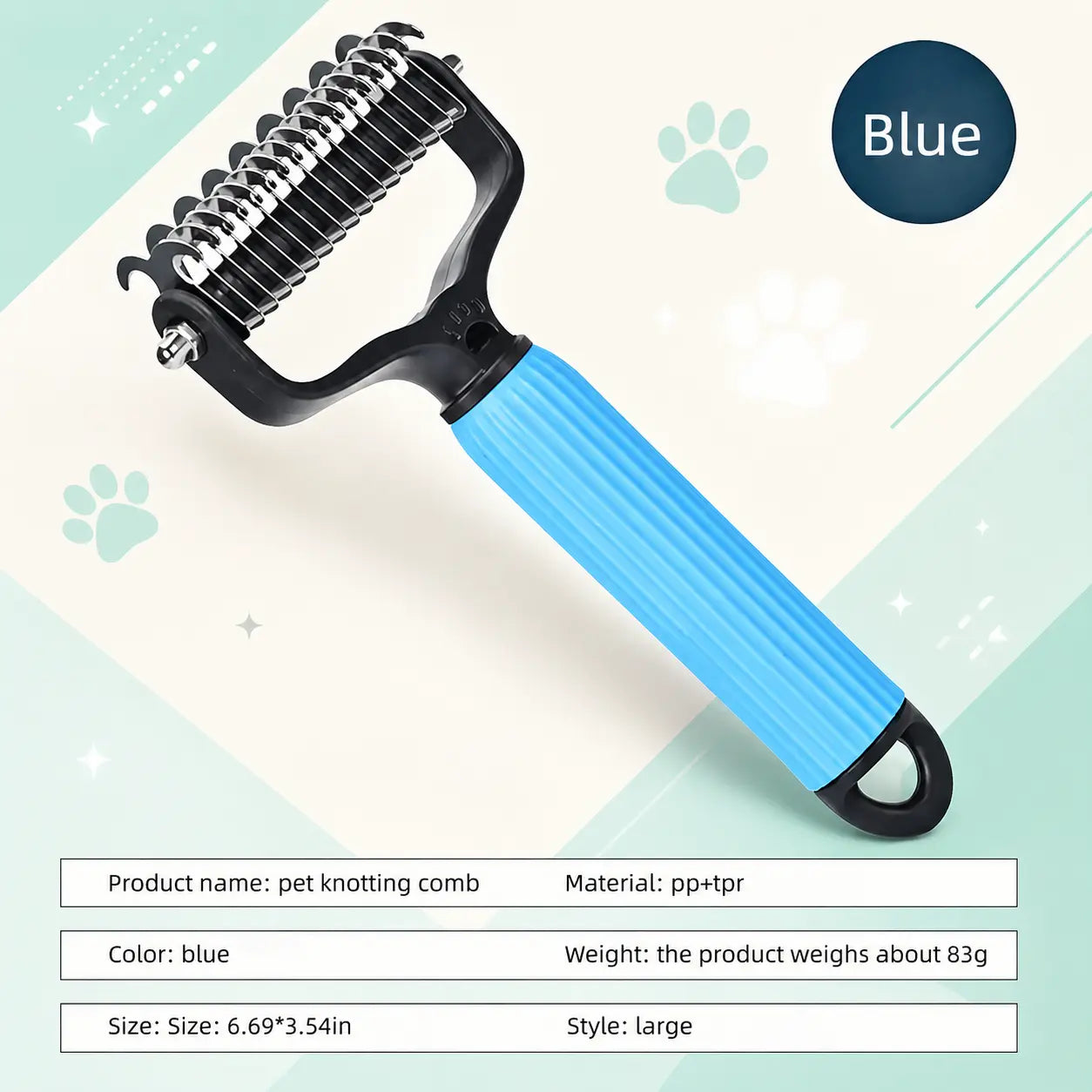 Universal Double-Sided Stainless Steel Pet Detangling Comb, Practical Dog Grooming Tool for Daily Coat Care, Effectively Removes Loose Hair and Shedding Fur, Easy to Use Essential Accessory for All Breeds of Dogs at Home