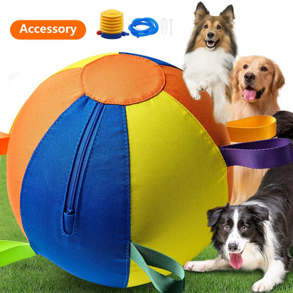 Pet Dog Toy Inflatable Ball Pattern, Interactive Pet Toy, Dog Training Play Ball, Durable Chew, Suitable for Large Medium Small Dogs