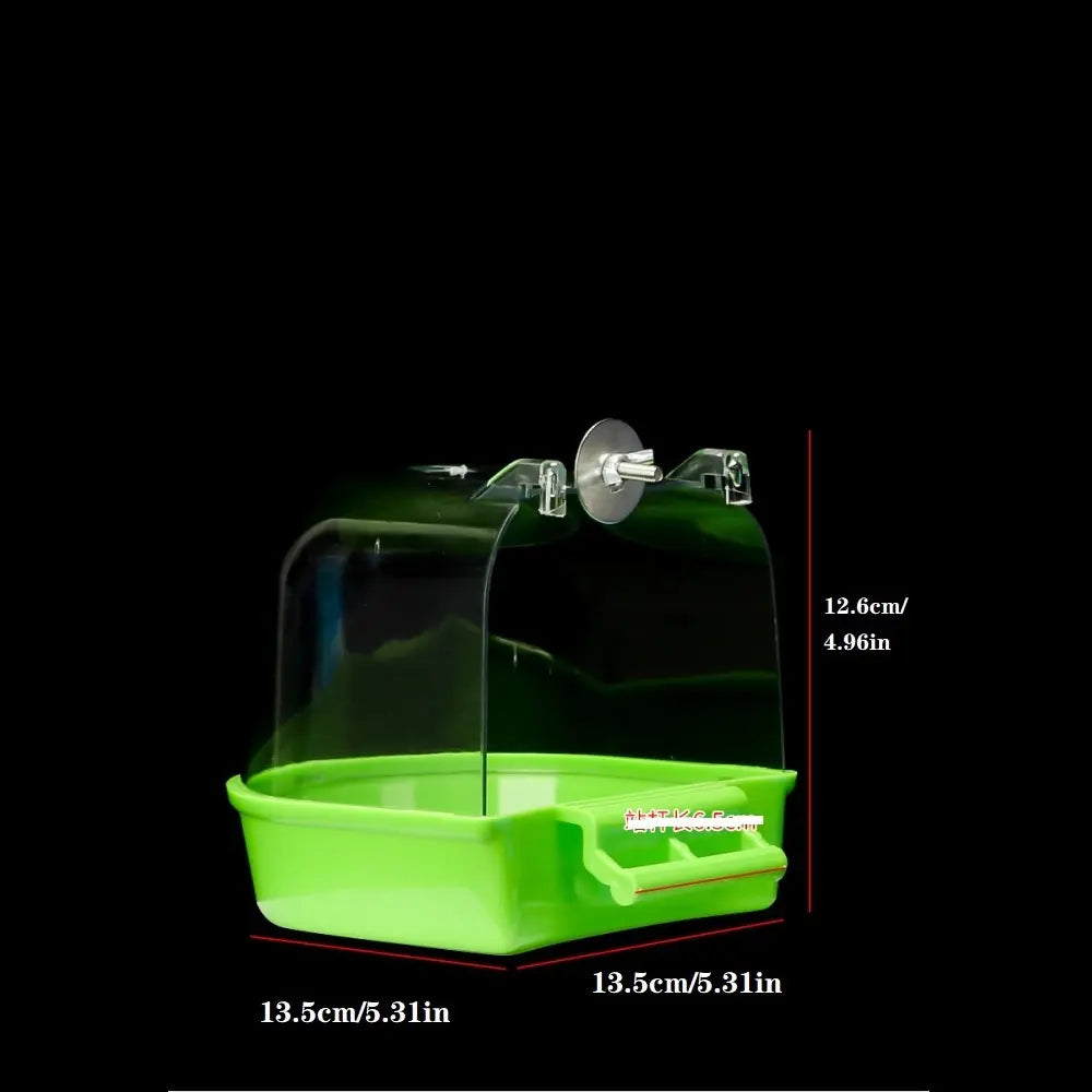 Large Transparent Bird Bath Box, Portable Durable PP Pet Bathtub, Waterproof Easy Carry Toy for Parrots and Finches, Bird Supplies