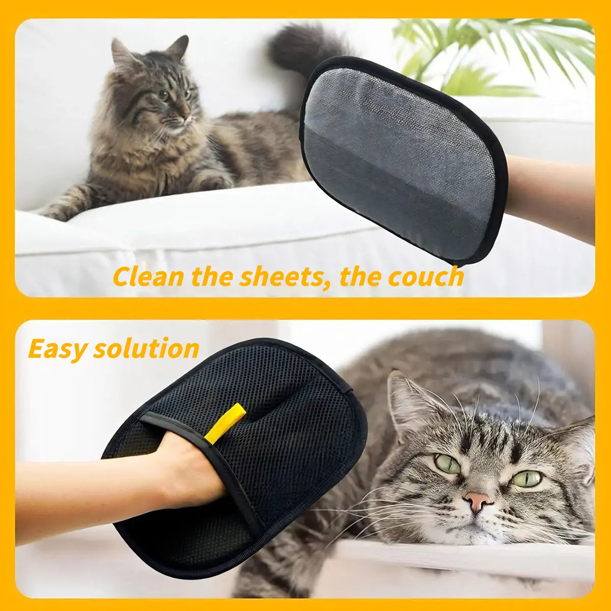 Electrostatic Pet Hair Removal Glove - Deshedding Grooming Tool with Silicone Teeth, Reusable, Easy Horizontal Use, Quick Cleanup, Multi-Surface for Dogs & Cats (Carpet, Couch),Summervibes