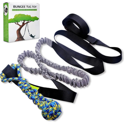 Spring Pole Rope Toys - Tug of War for Pitbull Medium to Large Dogs, Indoor Outdoor Use Bungee Exercise Ropes Builder Interactive Toys (Door Style)