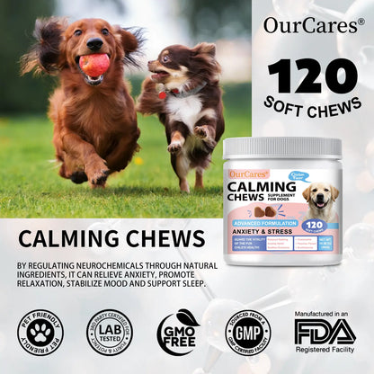 OURCARES Calming Bites for Dogs, Dog Composure & Calming Chews, Relief Soft Chew Pet Treats for Everyday Stress Support