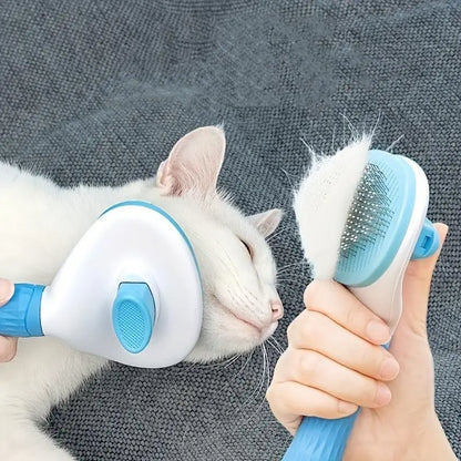 Pet Hair Removal Comb, 1 Count Pet Grooming Brush, One-Click Cleaning Pet Hair Remover, Dog & Cat Grooming Supplies, Dog & Cat Accessories, Groomer Tools