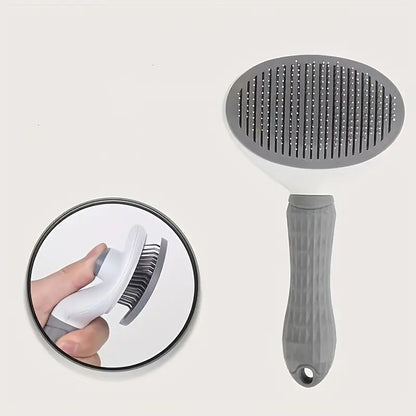 Pet Hair Removal Comb, 1 Count Pet Grooming Brush, One-Click Cleaning Pet Hair Remover, Dog & Cat Grooming Supplies, Dog & Cat Accessories, Groomer Tools