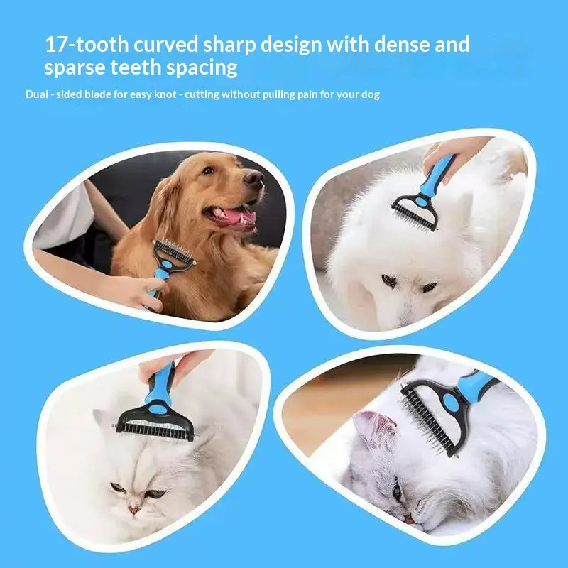 #Summervibes #Petlovers Pain-Free Dematting Undercoat Rake for Pets, Double-Sided Shedding Brush, Effective Tangles Remover Tool for Dogs & Cat Comb , Reduces Loose Hair & Mats Easily
