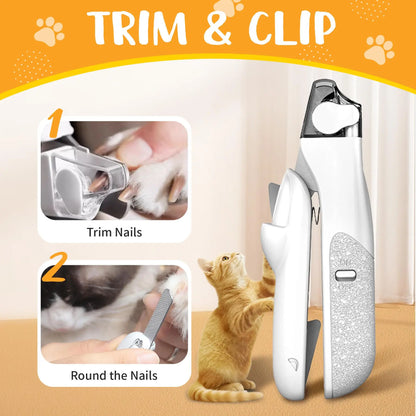 2 in 1 Pet Nail Clipper, with LED Light for Pet with the Light Nails,Precise Cat & Dog Nail Trimmer for Safe Summervibes