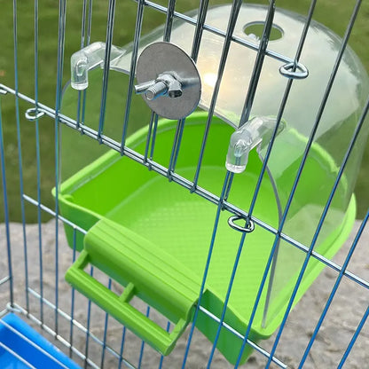 Large Transparent Bird Bath Box, Portable Durable PP Pet Bathtub, Waterproof Easy Carry Toy for Parrots and Finches, Bird Supplies