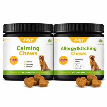Jagy Omega-3 Allergy Relief Chews for Dogs - 120 Naturalsoft Chews Fish Oil Treats for Itchy Skin, Hot Spots & Shedding Advanced Skin & Coat Vitamins with Soothingsupport for Healthy Pet Skin & Coat,#Summervibes #Petlovers